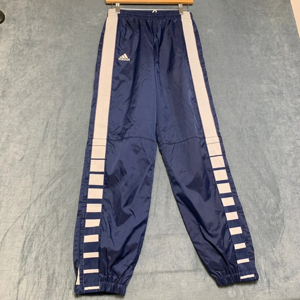 Adidas Jogger Pants Mens 28x29 Navy Blue Logo Drawstring Waist Performance Sport
